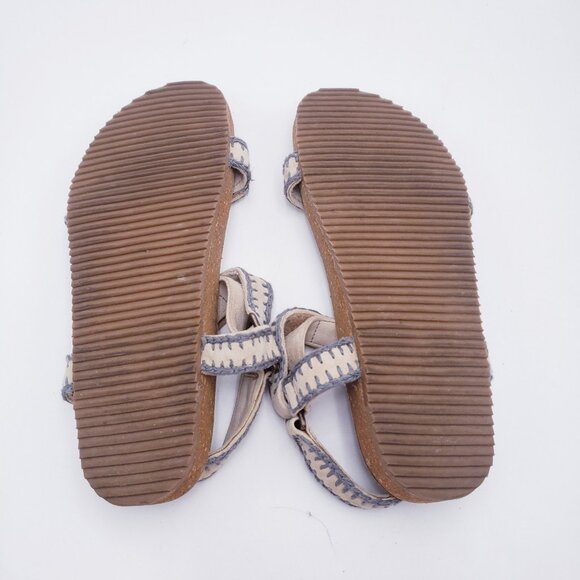 Laid Back London Kemle Sandal Embroidered Taupe Leather Sport Strap Boho Size 39 - Picture 7 of 9